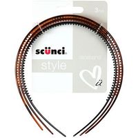 Scunci Style Alice Bands Torte, Black, Brown 3 Pack