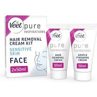 Veet Face Hair Removal Kit, Sensitive Skin, 2x50ml
