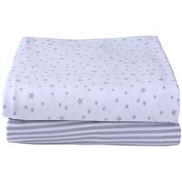 Clair De Lune Pack Of 2 Printed Cot Sheets - Grey