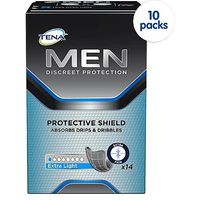 TENA Men Discreet Protection Protective Shield Extra Light - 140 Pack (10 X 14)