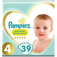 Pampers Premium Size 4, 39 Nappies, 8-16kg,With Absorbing Channels