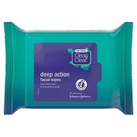 CLEAN & CLEAR Deep Action Facial Wipes - 25 Wipes