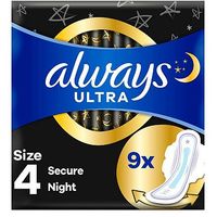 Always Ultra Secure Night (Size 4) Sanitary Towels Wings 9 Pads