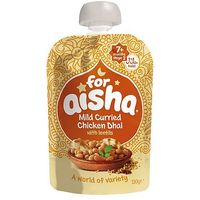 For Aisha Mild Curried Chicken Dhal With Lentils 7+ Months Stage 2 130g