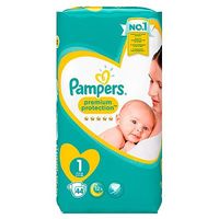 Pampers New Baby Size 1, 44 Nappies, 2-5kg, With Absorbing Channels