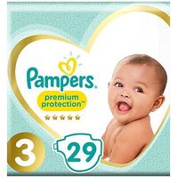 Pampers Premium Size 3, 29 Nappies, 5-9kg,With Absorbing Channels