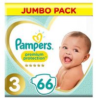 Pampers Premium Protection Size 3 Jumbo Pack 66 Nappies