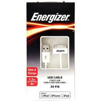 Energizer Apple 30 Pin USB Cable 1.2m