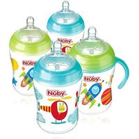 Nuby Natural Touch Baby Bottle 270ml 4 Pack Blue