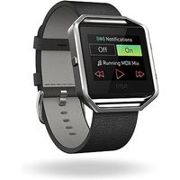 Fitbit Blaze Fitness Super Watch Leather Accessory Band - Black (Small)