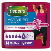 Depend Active-Fit Underwear For Women Medium - 8 Pants