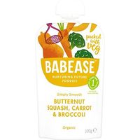 Babease Organic Butternut Squash, Carrot & Broccoli Stage 1 4+ Months 100g