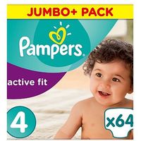 Pampers Active Fit Size 4, 64 Nappies, 8-16kg,With Absorbing Channels