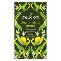 Pukka Fairtrade Clean Matcha Green 20 Green Tea Sachets 30g