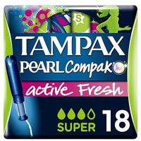 Tampax Compak Pearl Active Fresh Super Tampons Applicator 18x