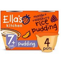 Ella's Kitchen Mango + Raspberry Rice Pudding From 7 Months 4 X 80g