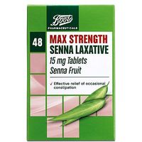 Boots Pharmaceuticals Max Strength SENNA LAXATIVE 15 Mg Tablets - 48 Tablets