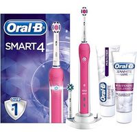 Oral-B Smart 4 4000 3DWhite Electric Toothbrush Bonus Pack With Whitening Toothpaste And Accelerator