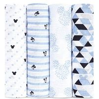 Aden Muslin Swaddle Blanket 4 Pack Mickey Mouse ( 112 X 112cm)