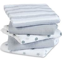 Aden Muslin Squares 5 Pack Dove (60 X 60cm)