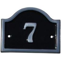 Black Aluminium House Plate Number 7