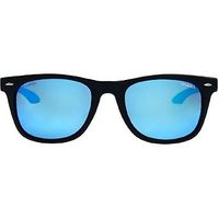 O'Neill Black Wayfarer Polarised Sunglasses With Blue Arms