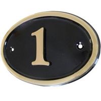 Black Brass House Plate Number 1