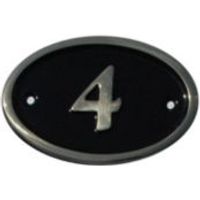 Black Brass House Plate Number 4