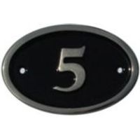 Black Brass House Plate Number 5