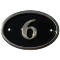Black Brass House Plate Number 6