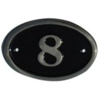 Black Brass House Plate Number 8