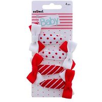 Scunci Baby Red Snap Clips 4pk