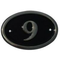Black Brass House Plate Number 9