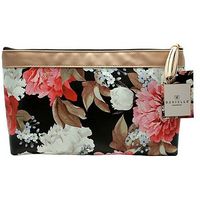 Danielle Creations Black Floral Bouquet Tall Cosmetic Bag