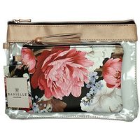 Floral Bouquet 2 Piece Bag Set With Tassel Zip Pull