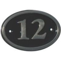 Black Brass House Plate Number 12