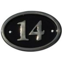 Black Brass House Plate Number 14