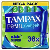 Tampax Compak Pearl Super Tampons Applicator 36X