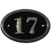 Black Brass House Plate Number 17