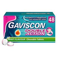 Gaviscon Double Action Peppermint Flavour Tablets - 48 Tablets