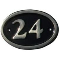 Black Brass House Plate Number 24