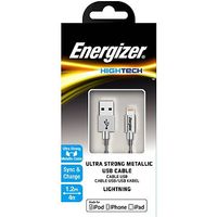 Energizer Hightech Metal Sleeve Lightning Cable 1.2m Silver