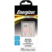 Energizer Hightech Lightning Cable Metallic Braided 1.2m Pink
