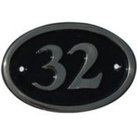 Black Brass House Plate Number 32
