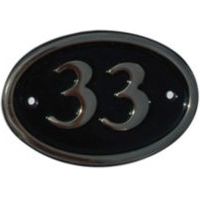 Black Brass House Plate Number 33
