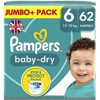 Pampers Baby-Dry Size 6, 62 Nappies, 15+Kg, With 3 Absorbing Channels