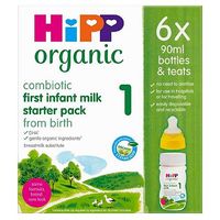 HiPP Organic Combiotic First Infant Milk From Birth 6 X 90ml Starter Pack