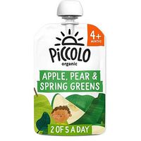 Piccolo Organic Spring Greens Pear & Apple With A Hint Of Mint Stage 1 100g