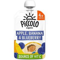 Piccolo Organic Banana, Blueberry & Apple With A Hint Of Vanilla Stage 1 100g