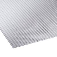 Clear Mutilwall Polycarbonate Horticultural Glazing Sheet 1220mm X 610mm Pack Of 10